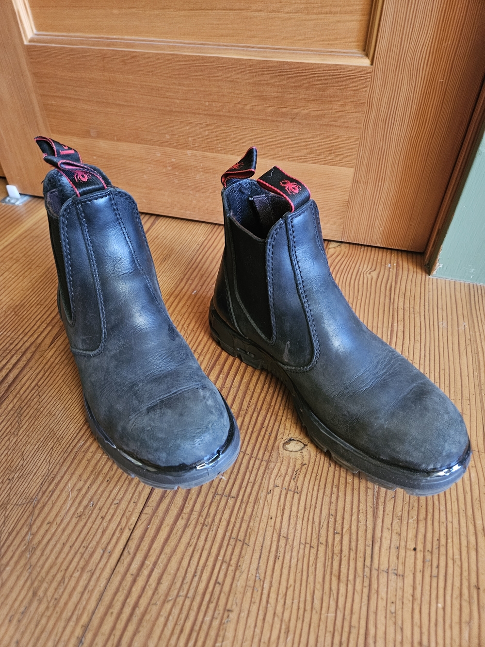 Men's Black Slip-On Work Chelsea Boots
